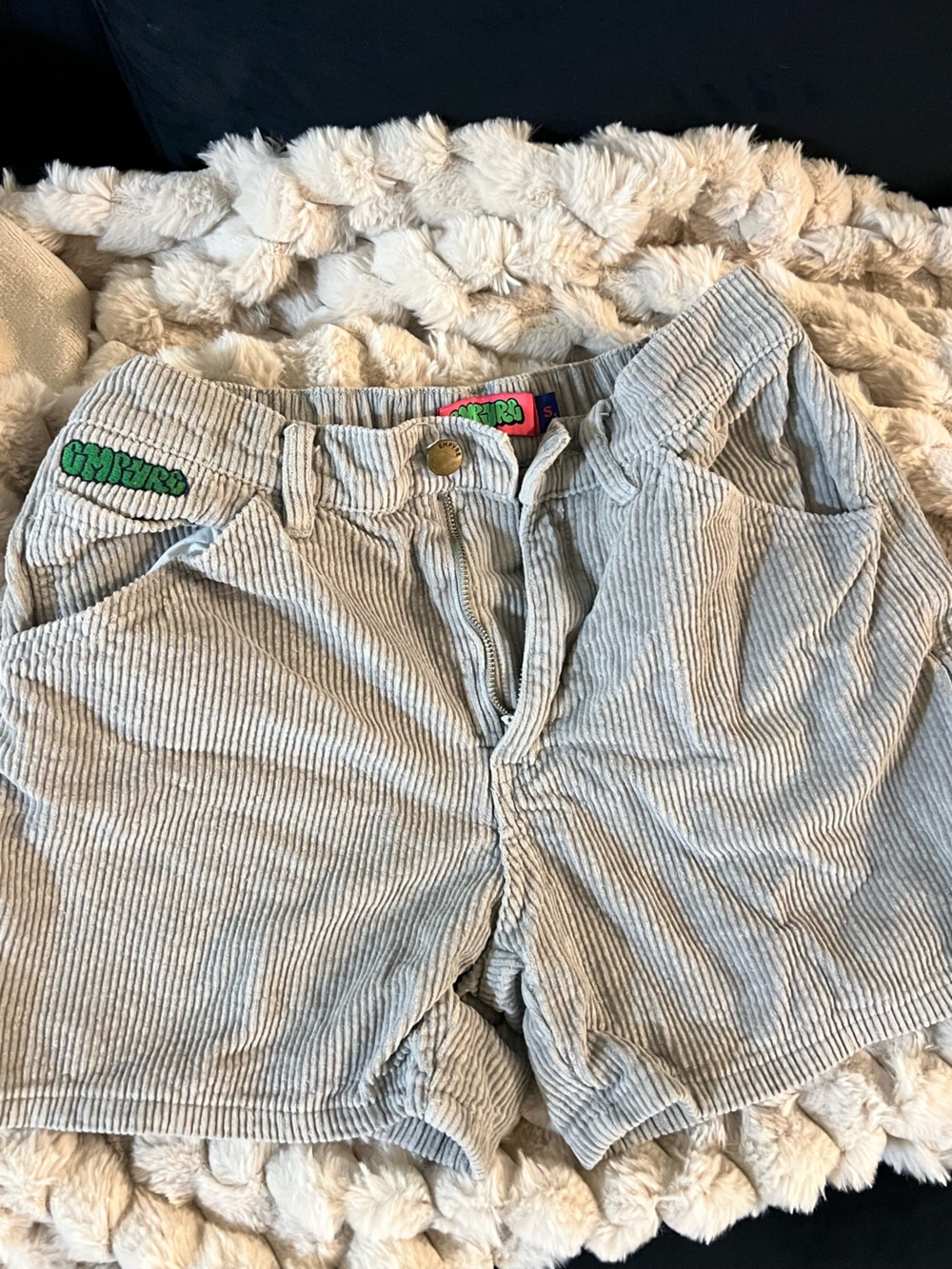 Zumiez Light Gray Corduroy Cargo Shorts